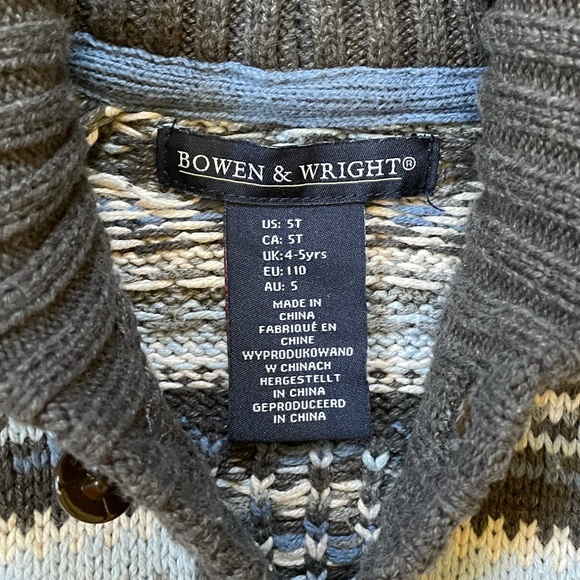 Bowen & Wright Knit Cardigan Sweater Size 5T - Picture 6 of 7